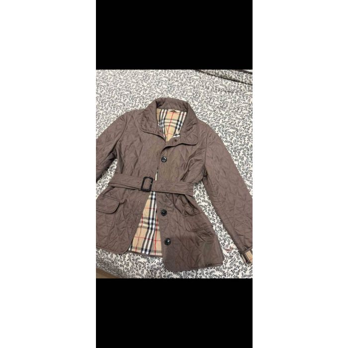 Burberry London Diamond Quilted Belted Jacket