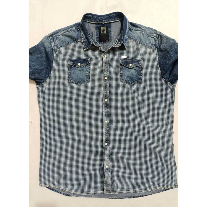 Greystone Men's Long Sleeve Denim Check Shirt