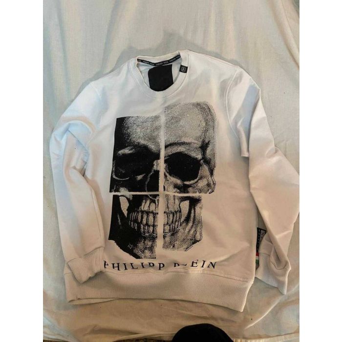 Philipp Plein Split Skull Print Sweatshirt