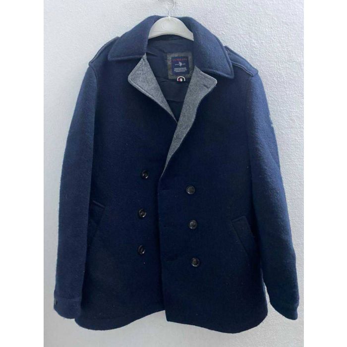 U.S. POLO ASSN. Men's Navy Wool Blend Peacoat