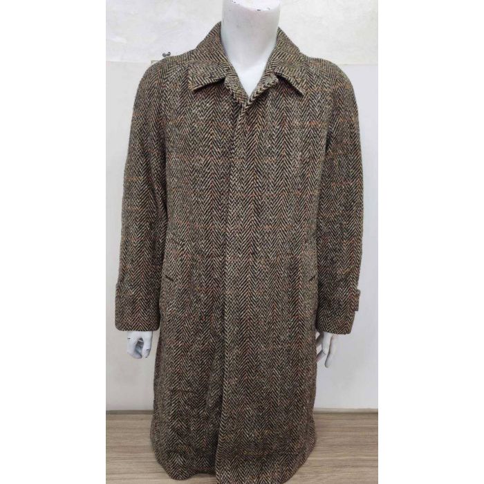 Vintage Burberrys London Herringbone Wool Overcoat