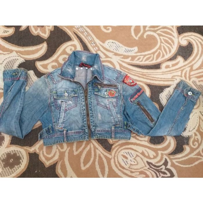 YO backSTAR YTWO ENQUIRED Lost Imperial Princess Cropped Embellished Denim Jacket