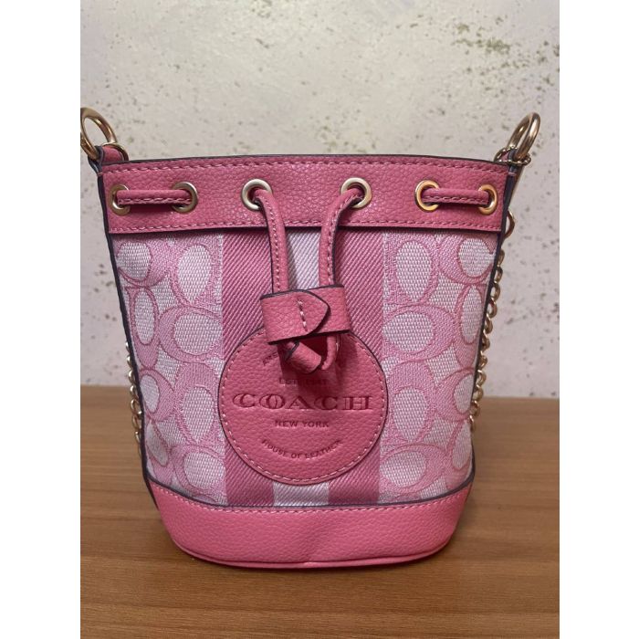 Coach Dempsey Mini Bucket Bag 15 in Signature Canvas with Stripe