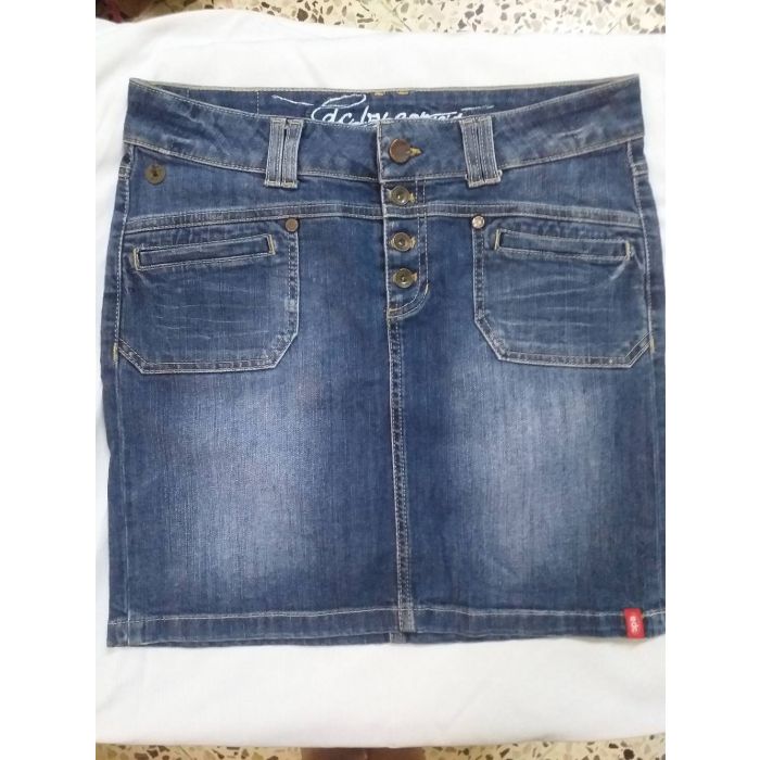 Denim Mini Skirt with Cargo Pockets
