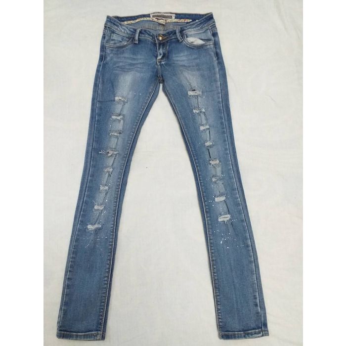 Monnalisa Girls Distressed Skinny Jeans with Glitter