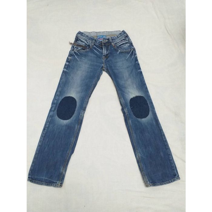 Vingino Kids Blue Distressed Knee Patch Jeans