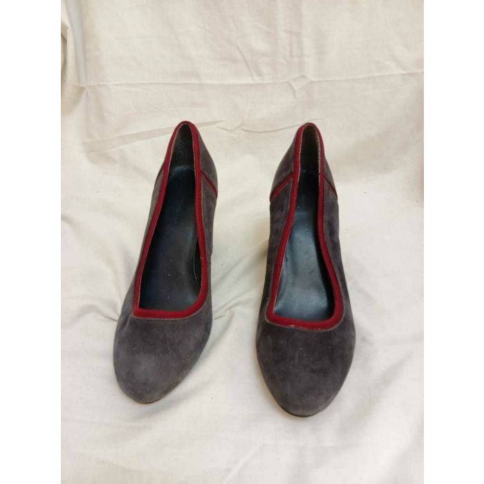Suede Block Heel Pumps