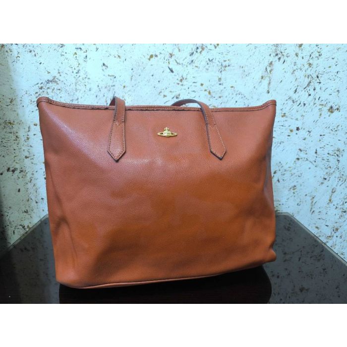 Vivienne Westwood Anglomania Leather Orb Logo Tote Bag