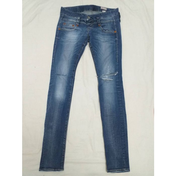 Herrlicher Slim Fit Distressed Blue Denim Jeans