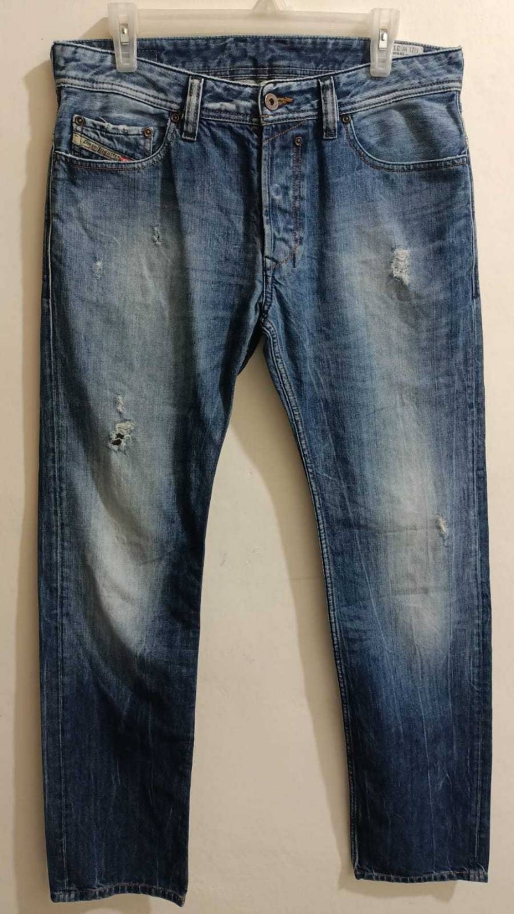 Diesel Viker Distressed Straight Leg Jeans