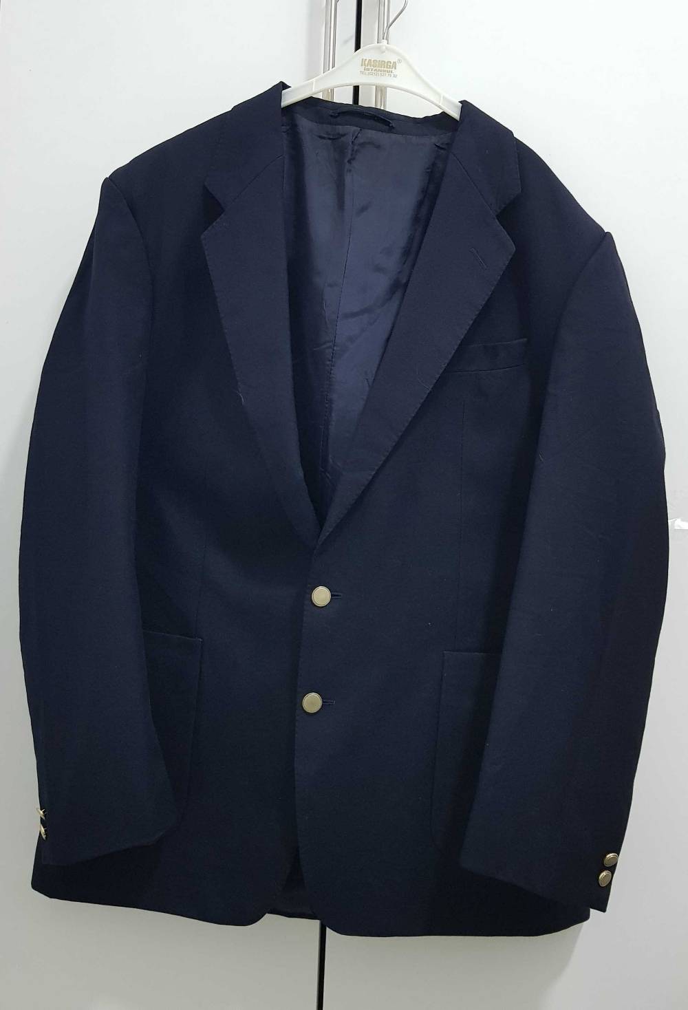 St Michael Navy Wool Blend Blazer