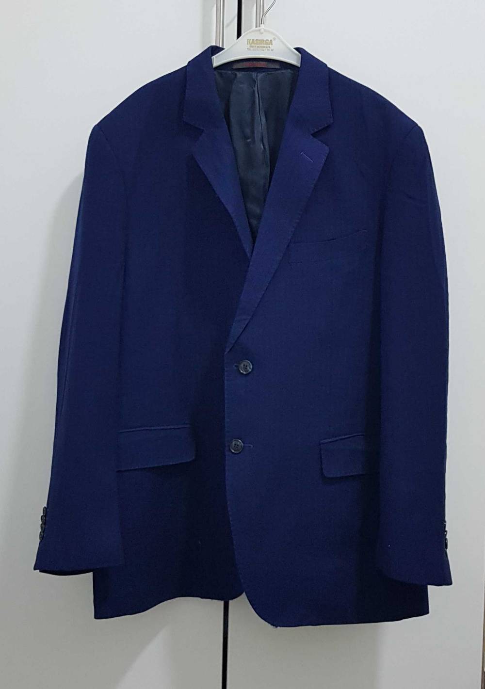 Feraud Men's Blue 100% Wool Super 110'S Regular Fit Blazer