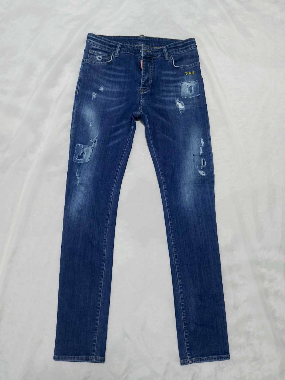 Dsquared2 Men's Cartoon Patches Distressed Slim Jeans