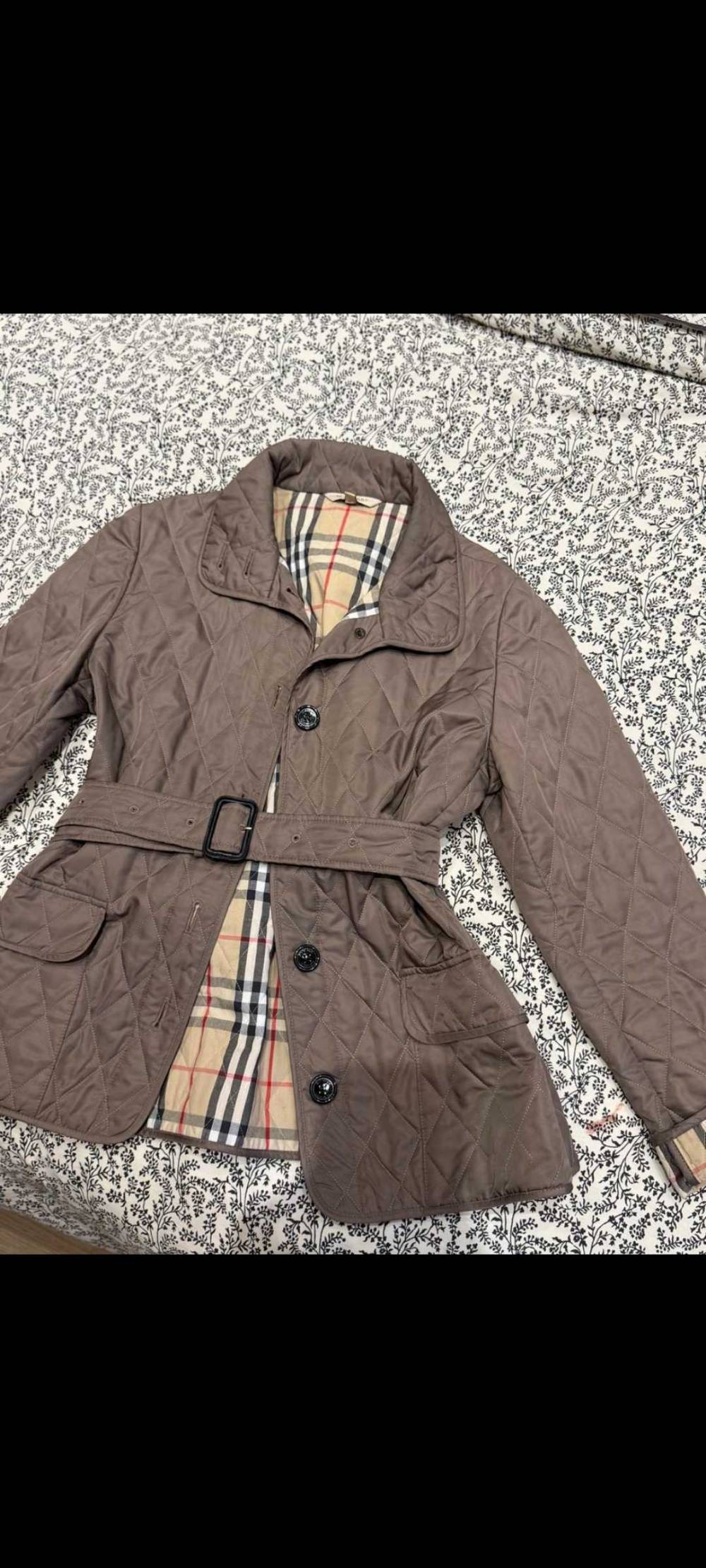 Burberry London Diamond Quilted Belted Jacket