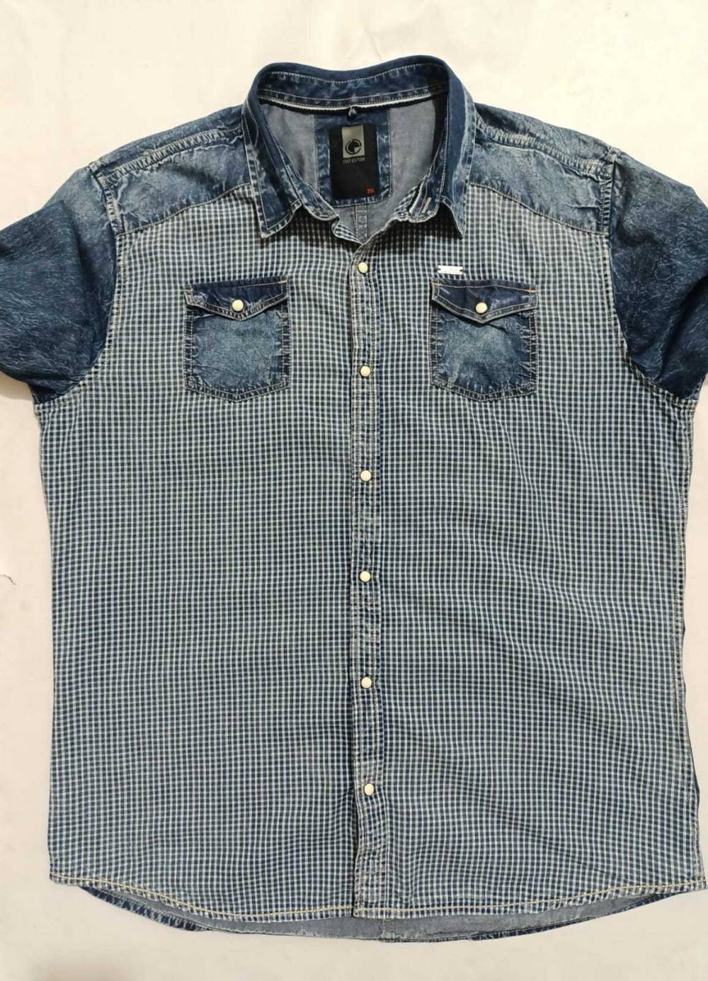Greystone Men's Long Sleeve Denim Check Shirt