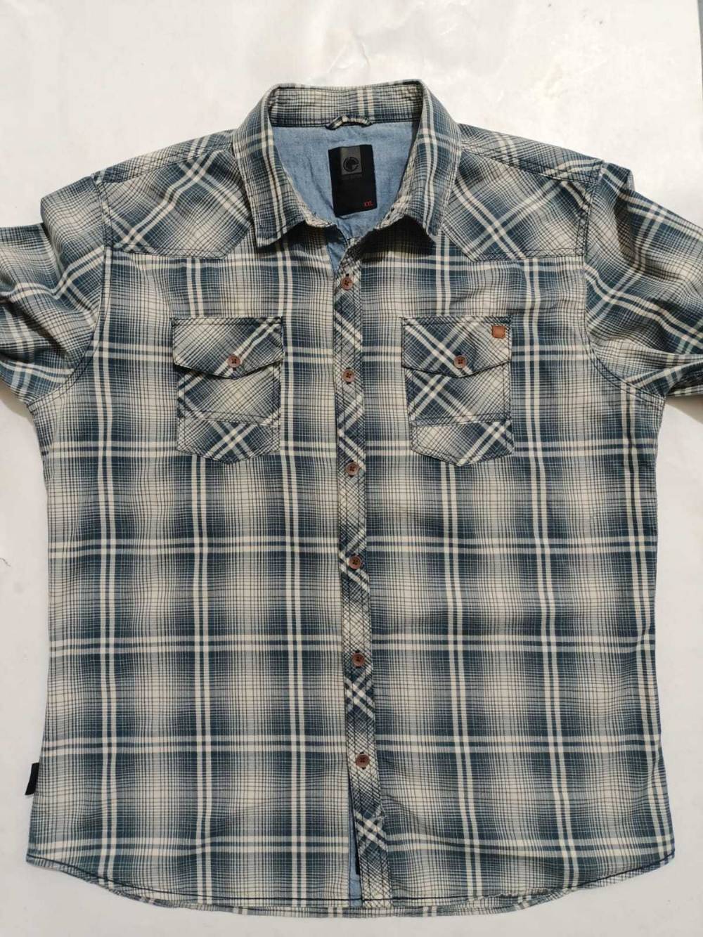 Scotch & Soda Amsterdams Blauw Ewoud Plaid Button-Down Shirt