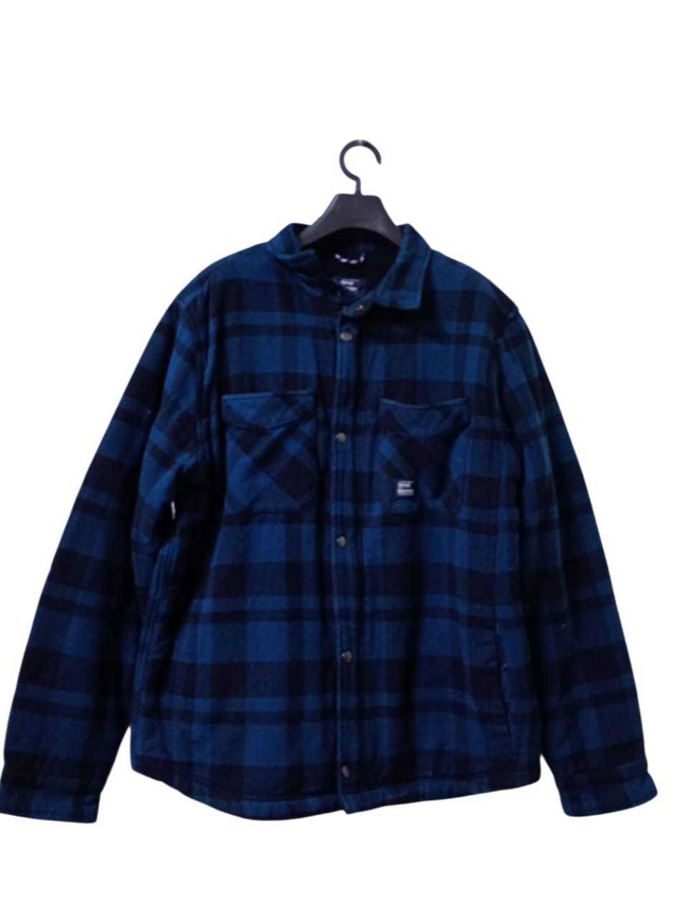 Vintage Industries Blue Plaid Flannel Shirt Jacket XXL