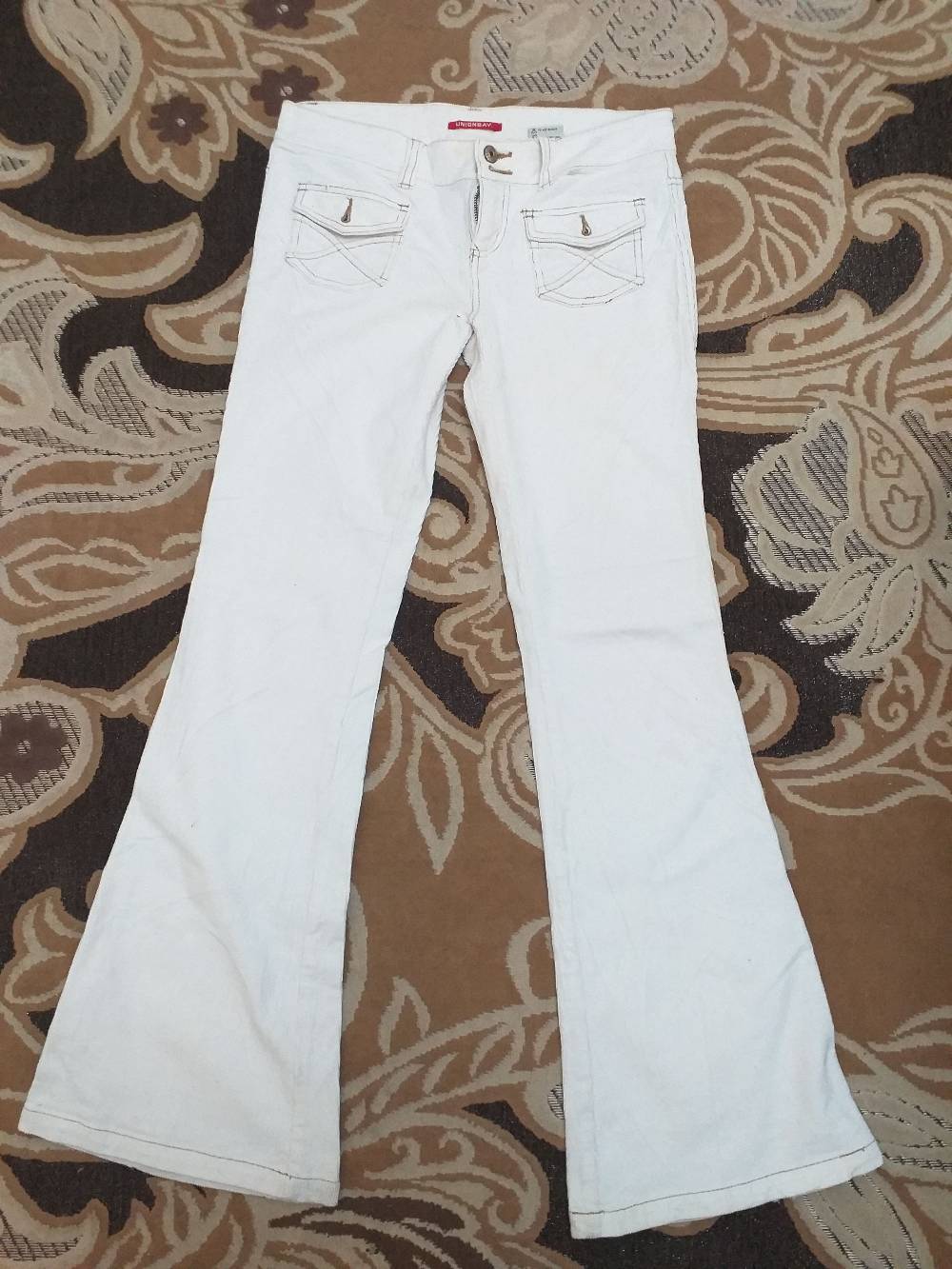 UNIONBAY Women's White Flare Stretch Jeans/Pants