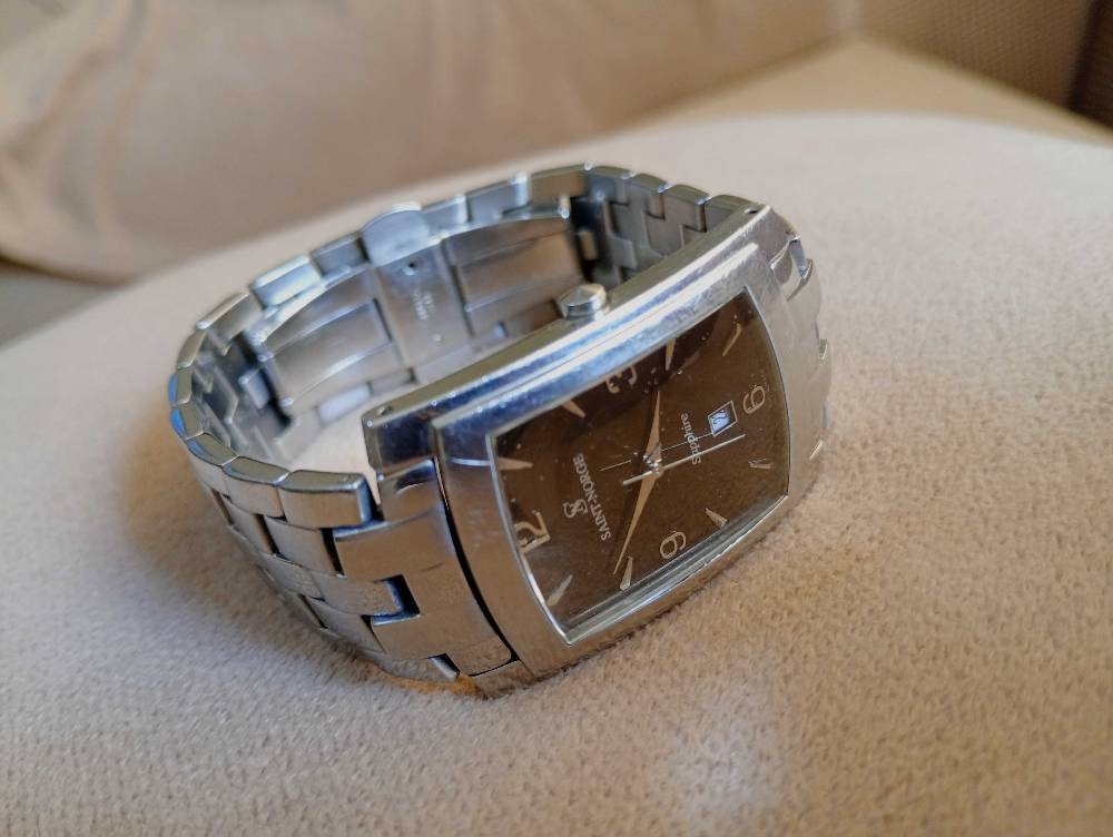 Saint-Norge Stainless Steel Rectangular Watch