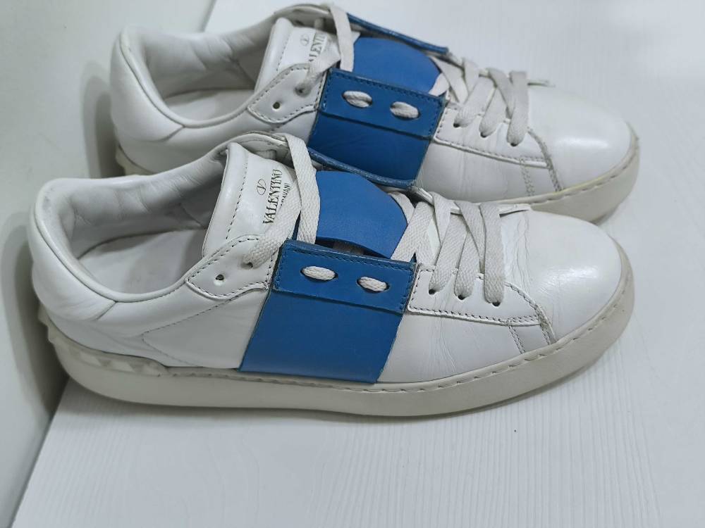 Valentino Garavani Open Sneaker White Blue TL7S1W2