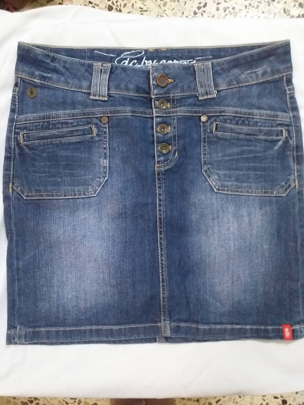 Denim Mini Skirt with Cargo Pockets