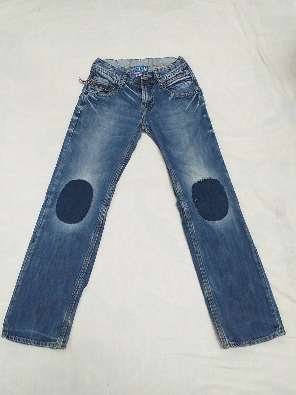Vingino Kids Blue Distressed Knee Patch Jeans