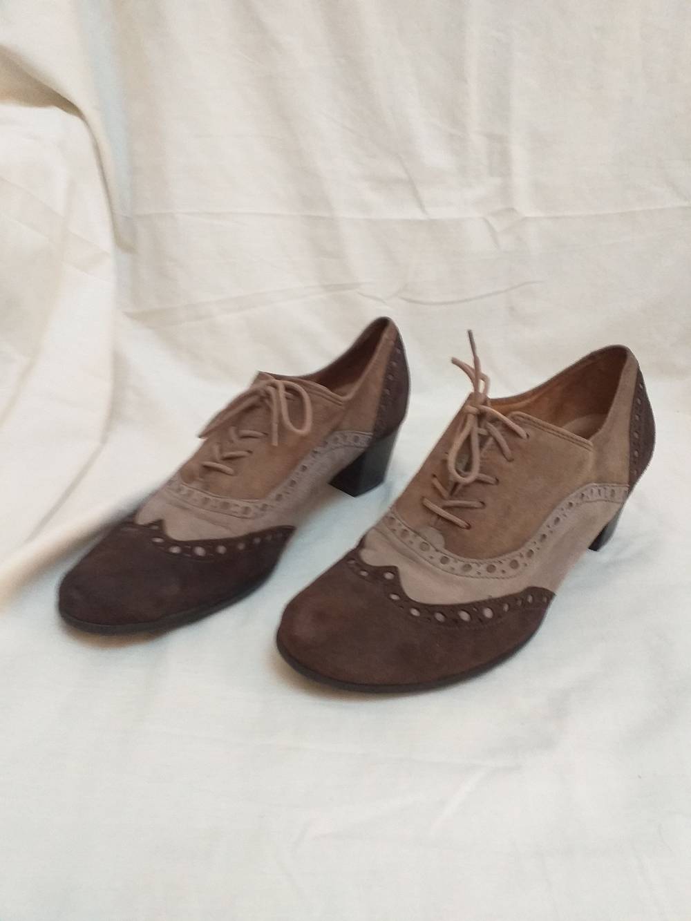 Gabor Women's Suede Brogue Heel Shoes