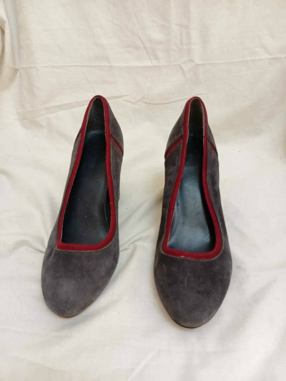 Suede Block Heel Pumps