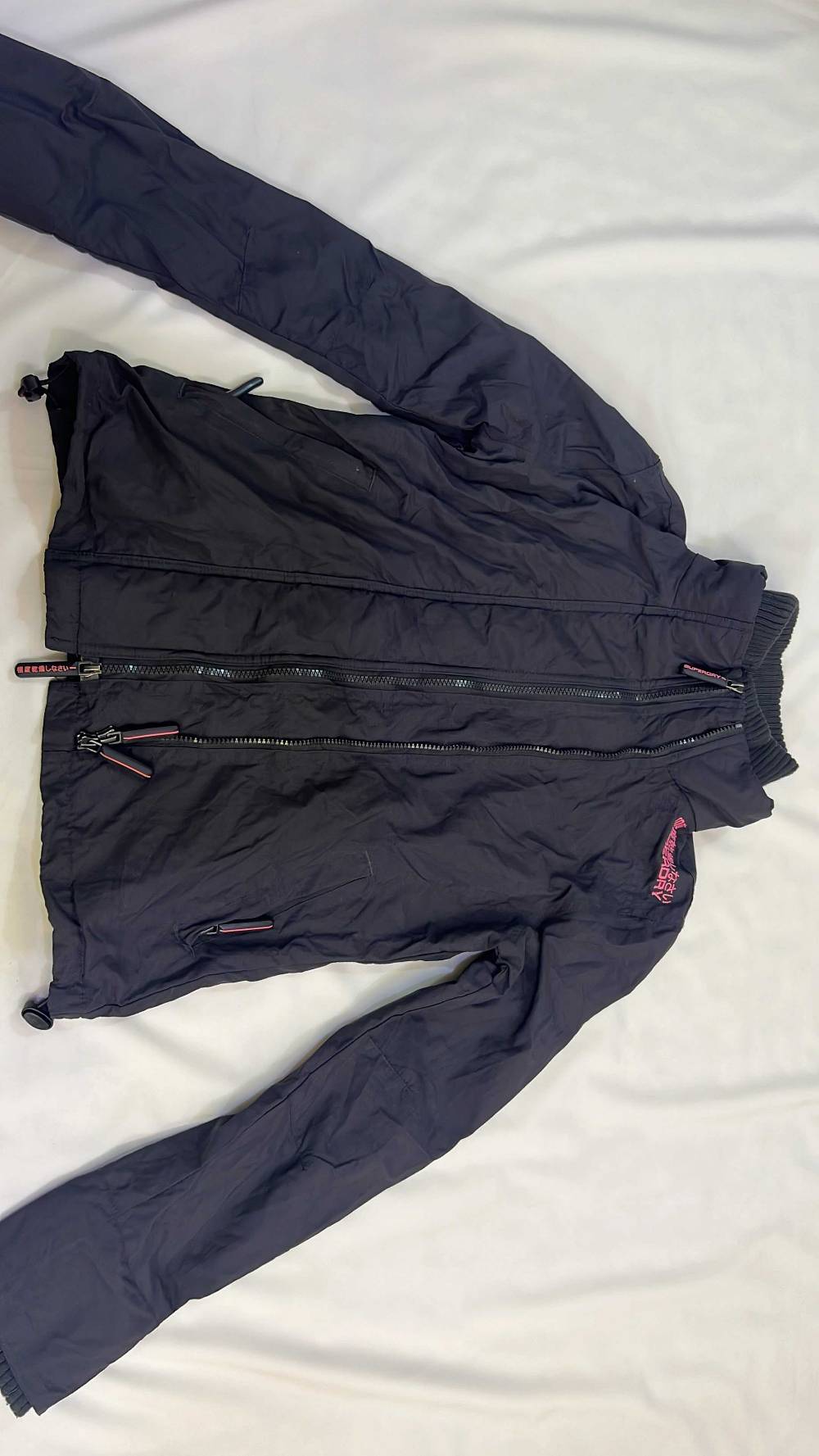 Superdry Women's The Windcheater Jacket Black Pink Size S