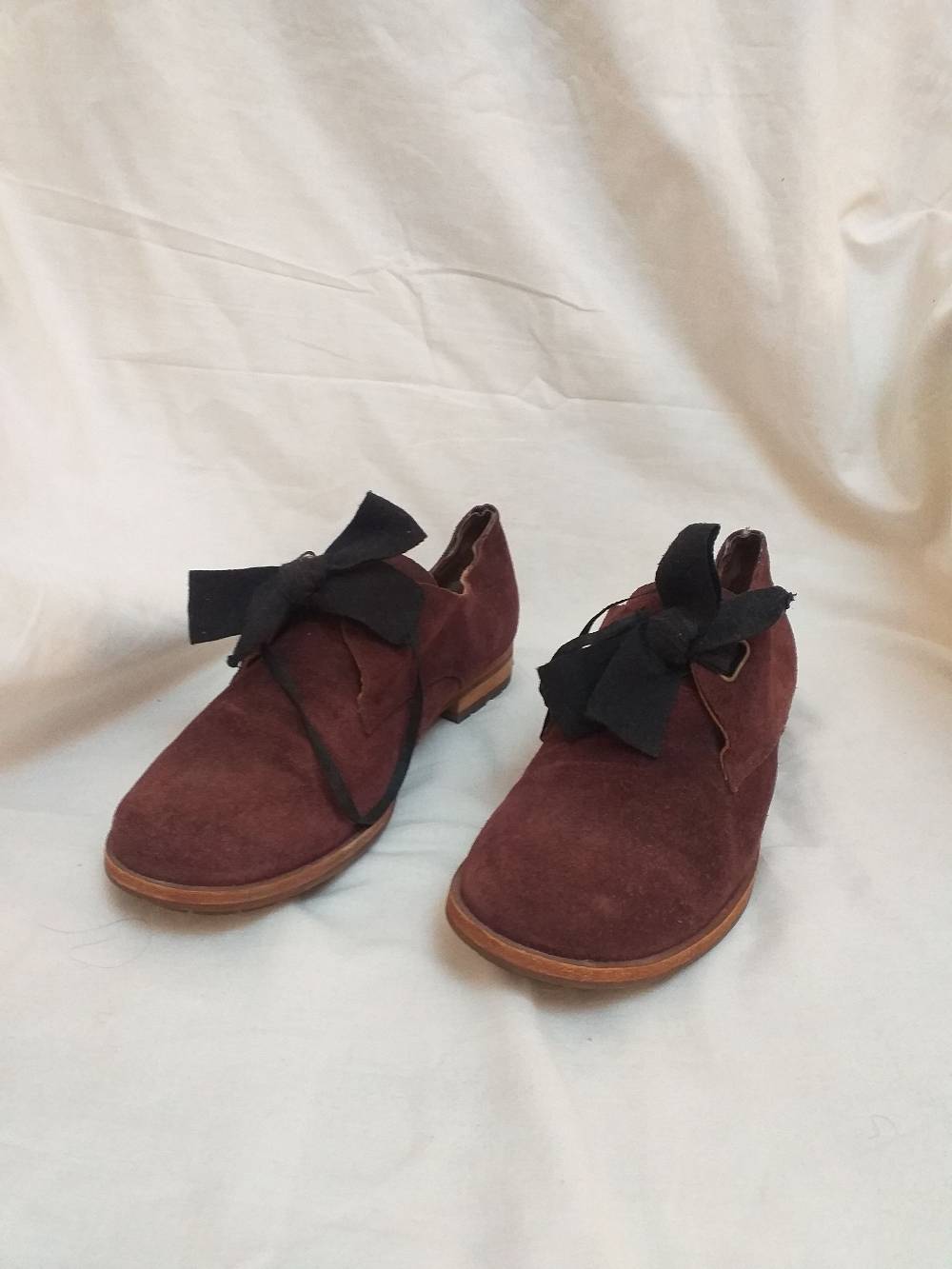 Suede Lace-Up Oxford Flats