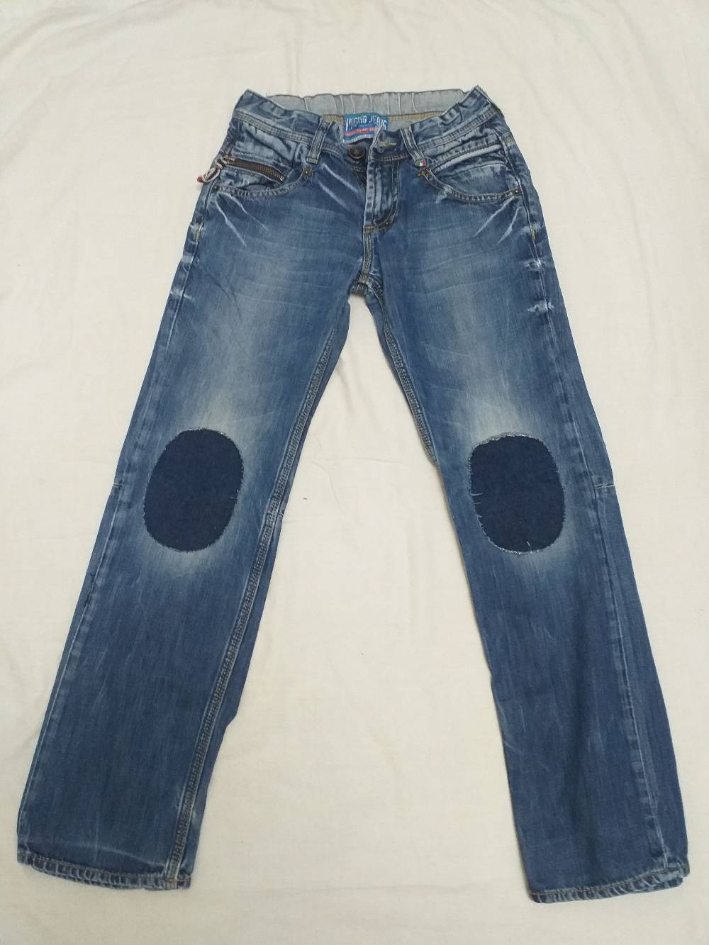 Men's Distressed Knee Patch Denim Jeans