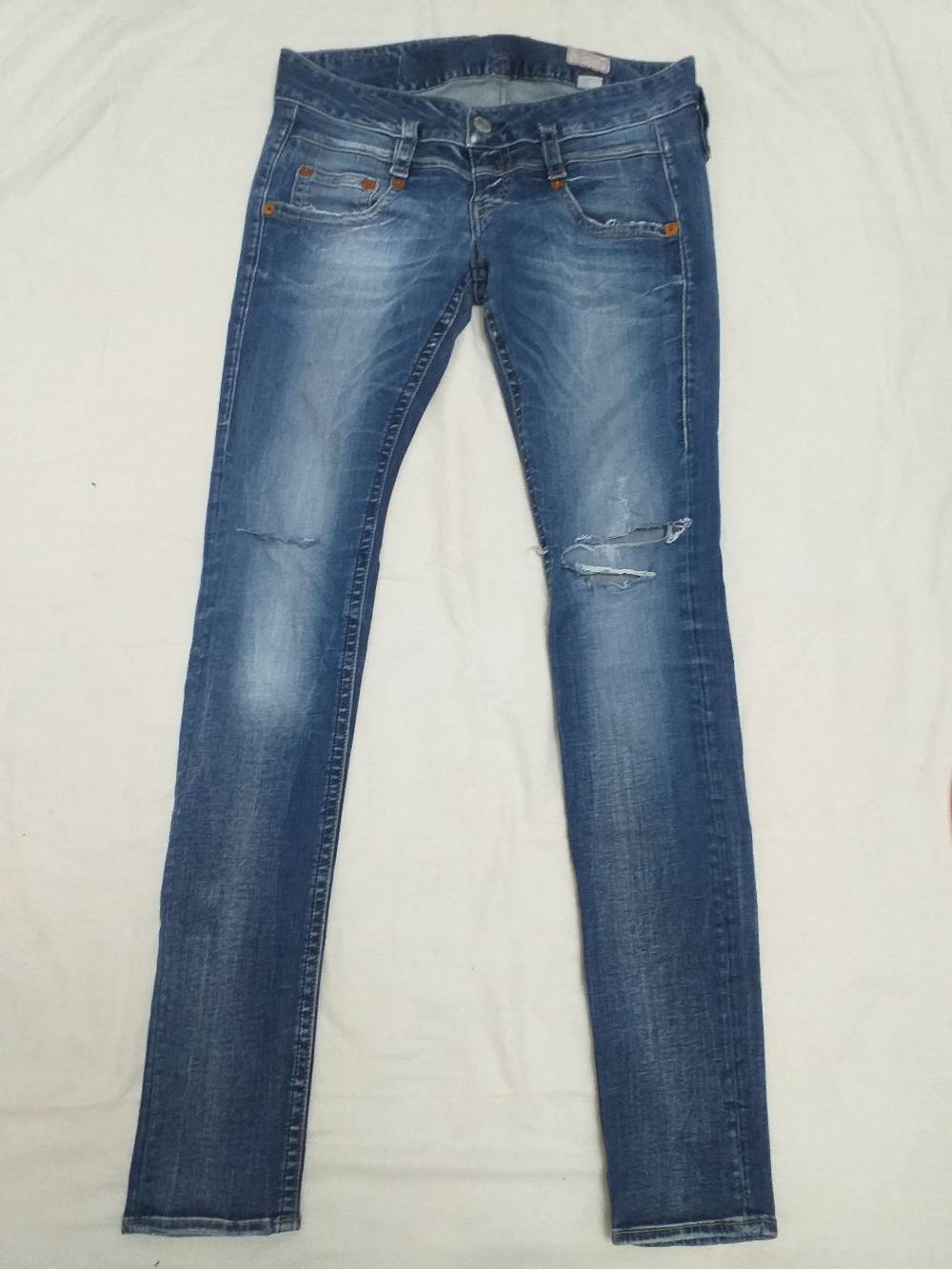 Herrlicher Slim Fit Distressed Blue Denim Jeans
